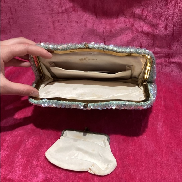 Vintage 60s frame sequin clutch bag - Picture 6 of 6